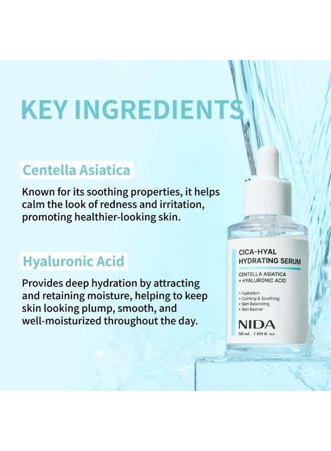 نيدا NIDA Centella Hydrating Serum | Centella Asiatica, Hyaluronic Acid | Hydration, Calming & Soothing, Skin Balancing, Skin Barrier | 1.69 fl. oz., 50ml (Updated) - Image 4